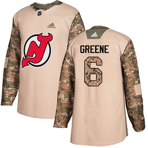 Adidas Devils #6 Andy Greene Camo Authentic Veterans Day Stitched NHL Jersey